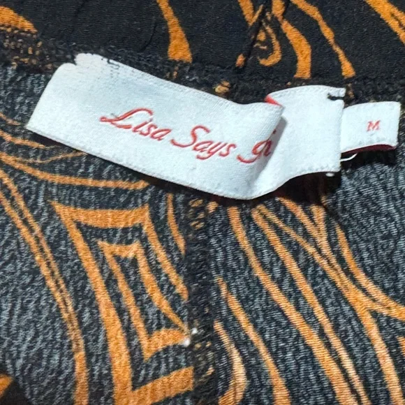 Lisa Says Gah Heart Patterned Pantsuit - Black and Orange - Picture 4 of 13